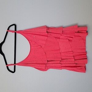 Lane Bryant 00's Vibe 26/28 embellished Bling tiered Frilly Ruffle Front tank